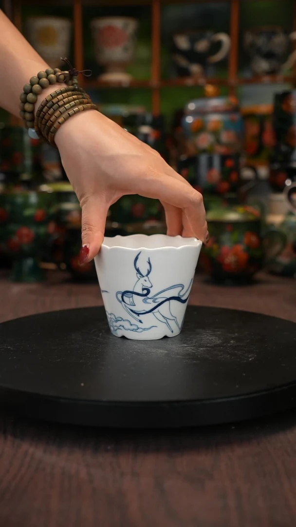 油画手绘 釉下彩 微瑕