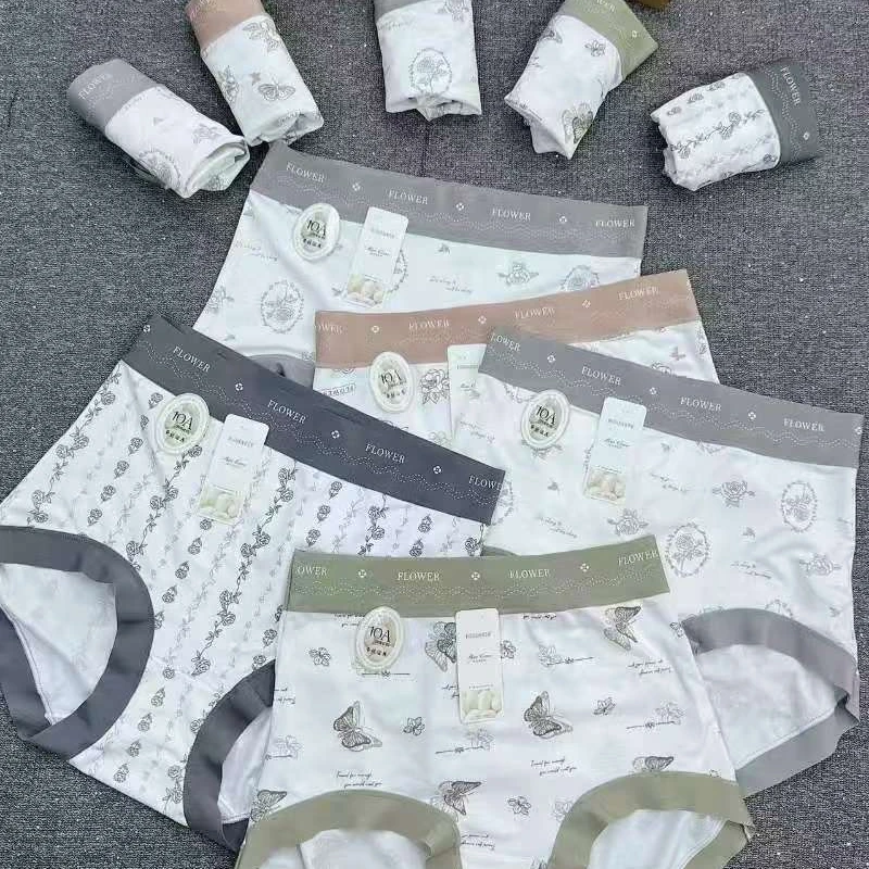 1404西雅图玫瑰大码牛奶丝内裤