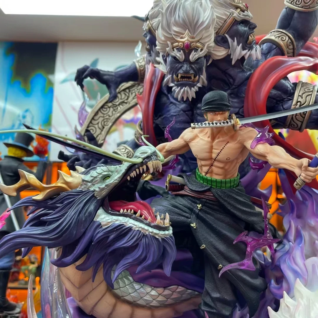 (现货）充电发光 左青龙右白虎 地狱阎魔索隆 高约38cm 手办+彩盒