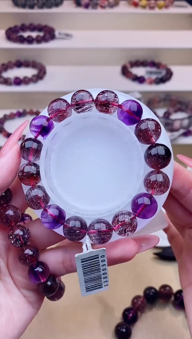 未镶嵌手链水晶黑加仑超七12m+