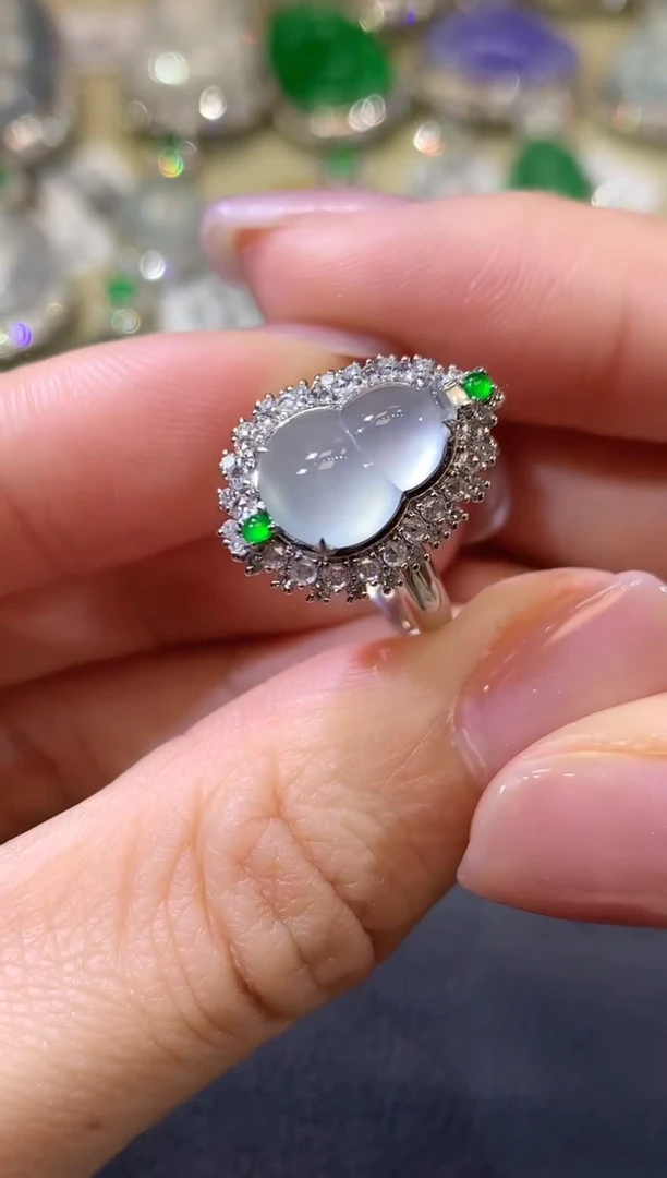 【闪购商品】翡翠戒指18K金镶嵌D11一件