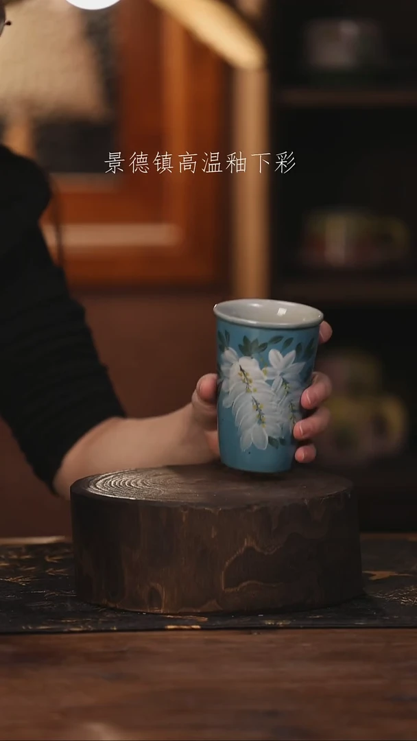 陶瓷景德镇高温釉下手绘陶瓷@L389@