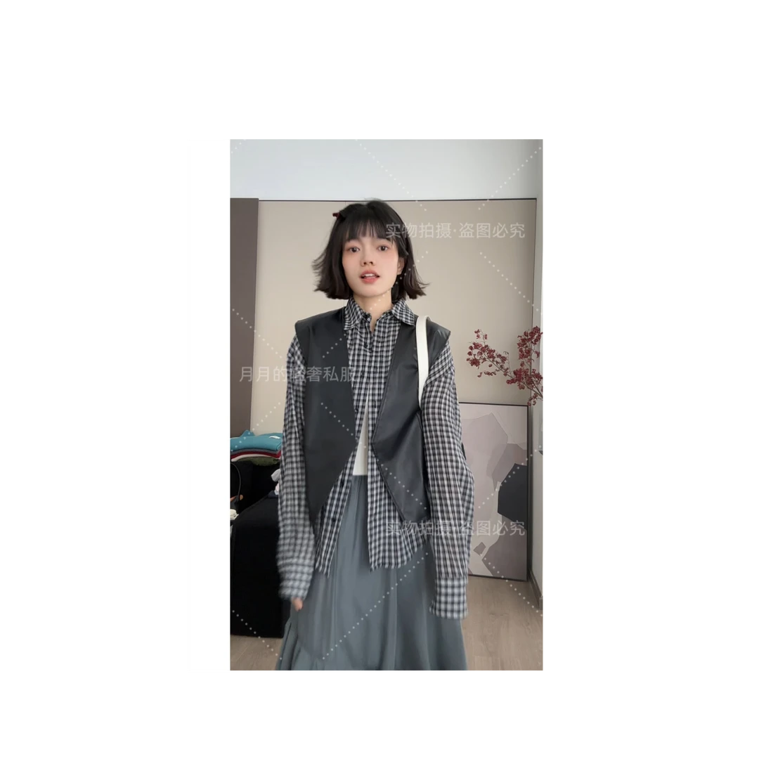 011-色织品质衬衫/黑灰格子