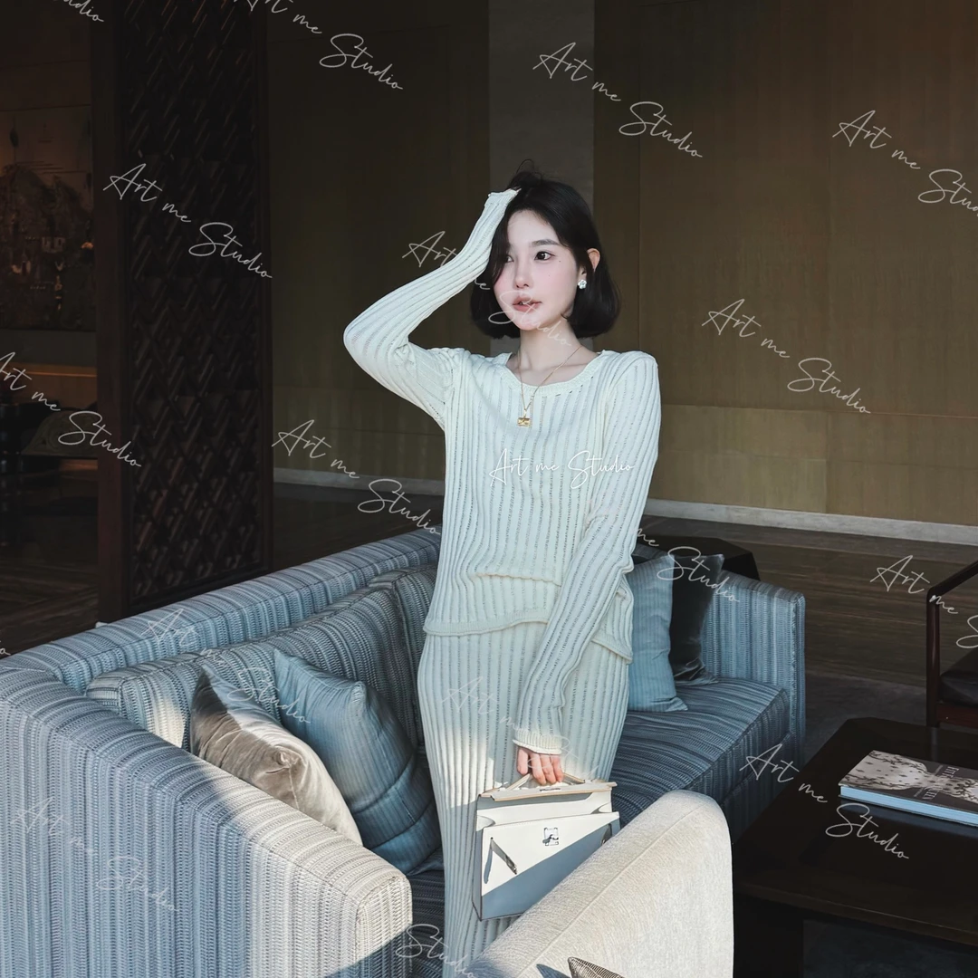 Artme瓜瓜呀【日暮里显瘦套装】高腰时尚长款w24245