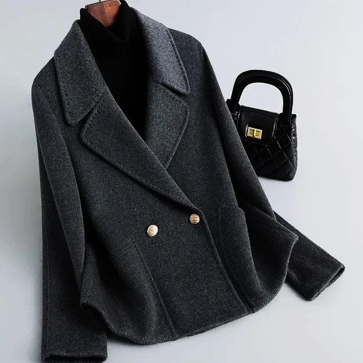 宏丰2501【新年大促】秋冬双面100%绵羊毛气质短款小外套
