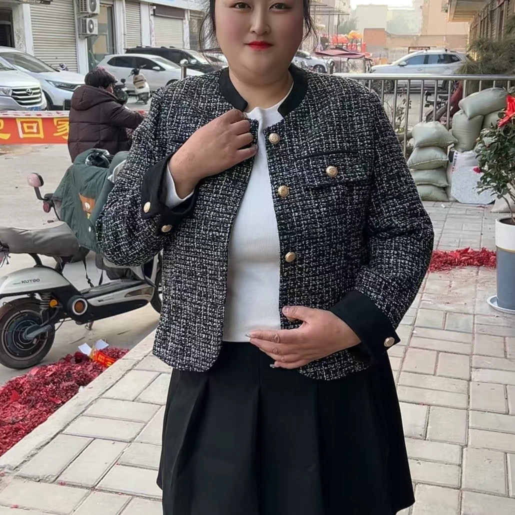 春秋新款小香风拼丝绒上衣百褶裙显瘦两件套  246123