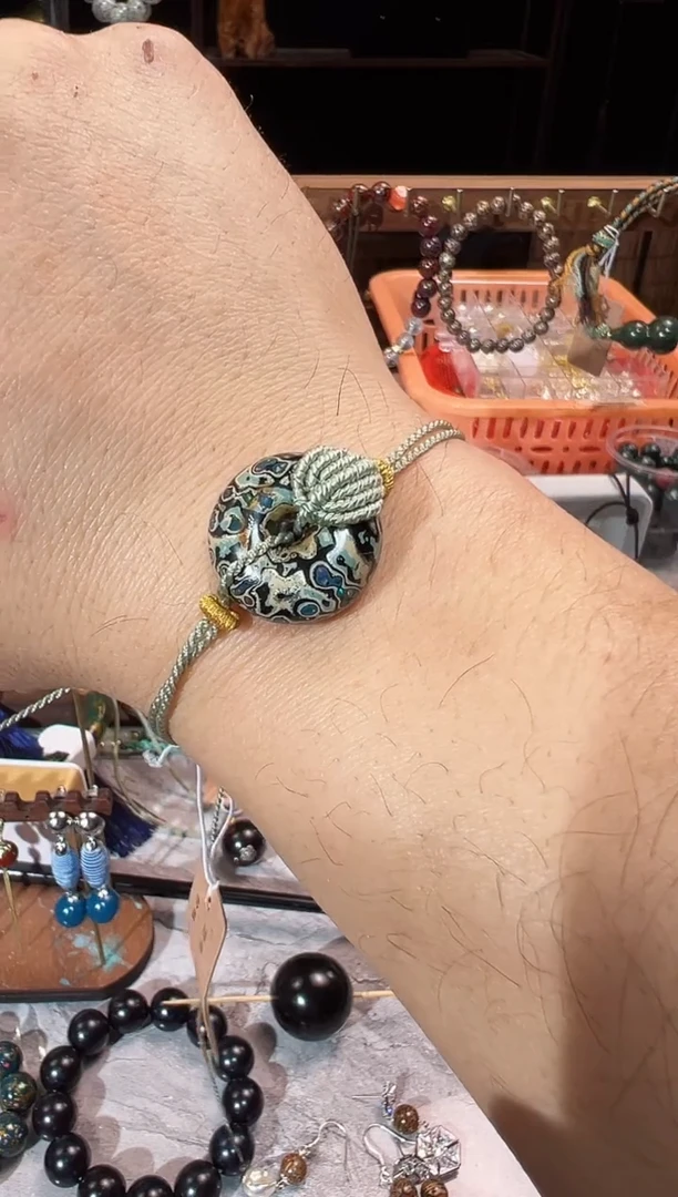 非遗大漆平安扣手工编制手链