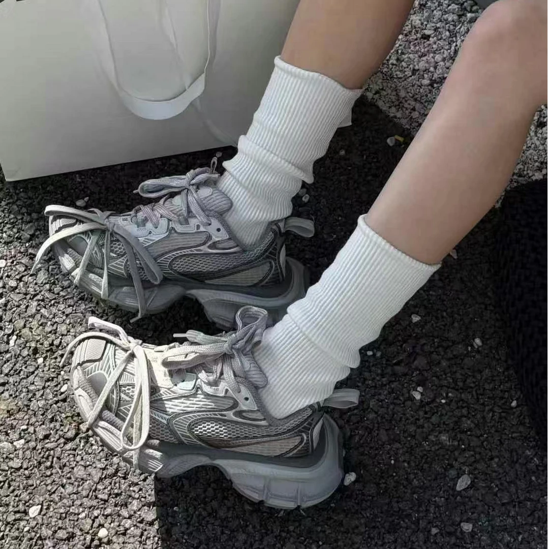 诗歌兰2025夏季新款厚底网面系带透气休闲巴家休闲老爹鞋女