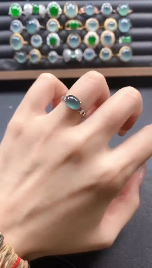 银S925镶嵌戒指翡翠51151