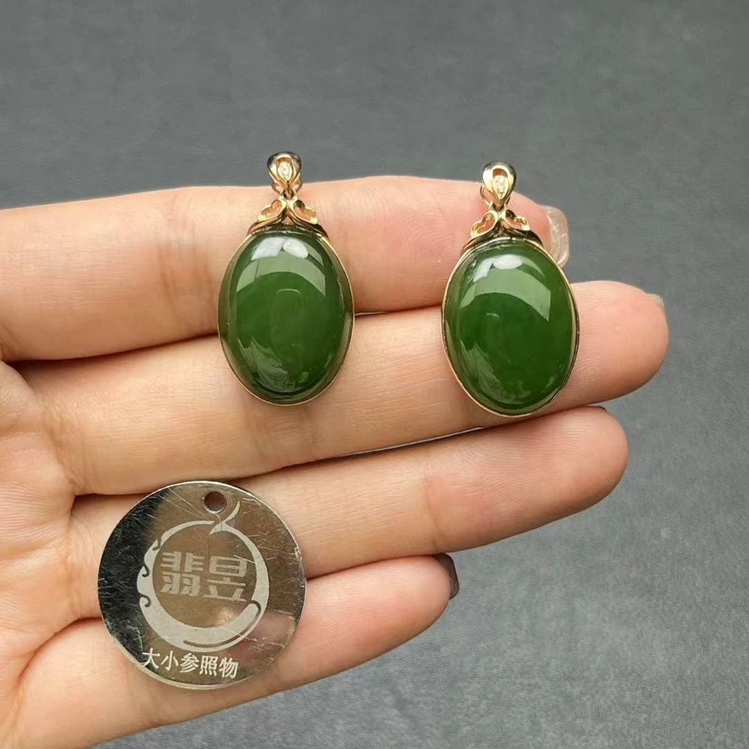 翡昱-N6-18774-和田玉吊坠18k金镶/约19*15*5/-多样性发其一D