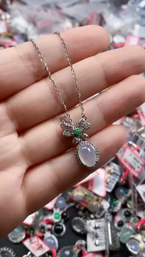 银S925镶嵌戒指翡翠天然A货缅甸翡翠