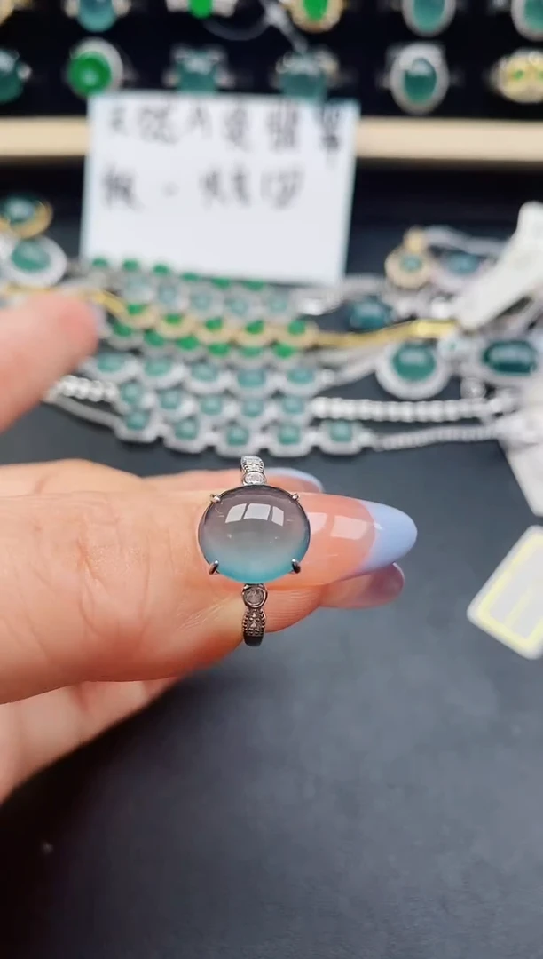 翡翠戒指银S925镶嵌321321