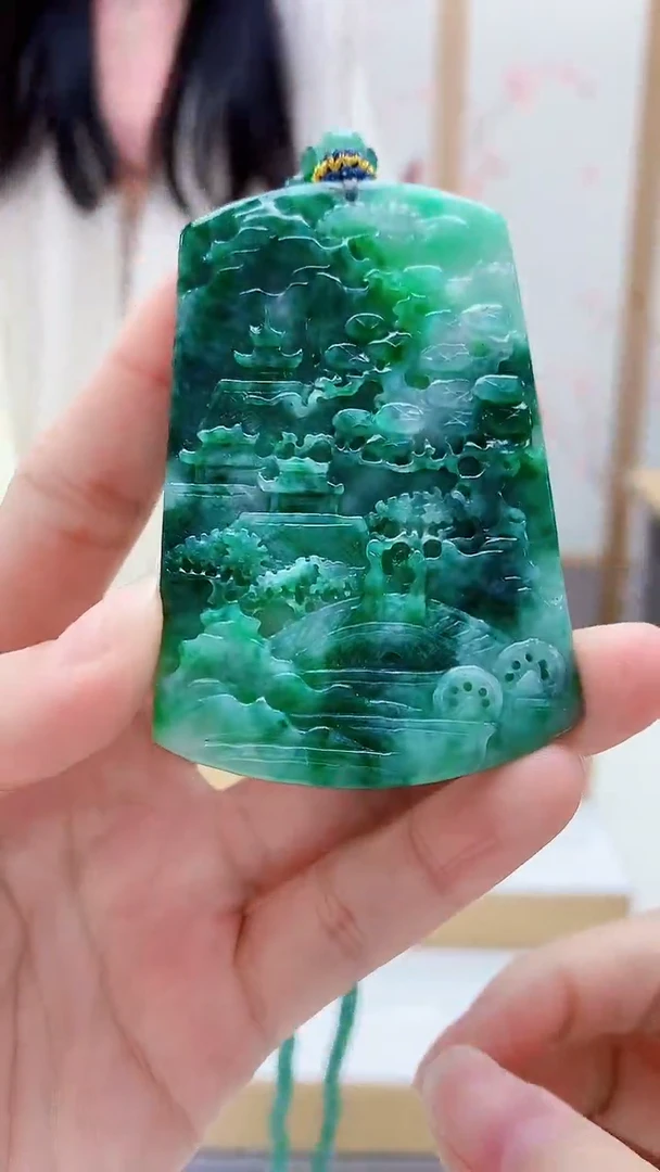 未镶嵌定制翡翠4812lr-毛货挂件赠珠链15