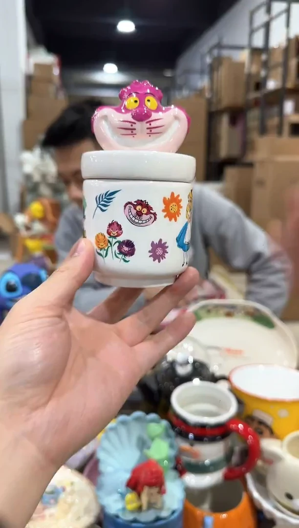 瓷片柴郡猫首饰罐