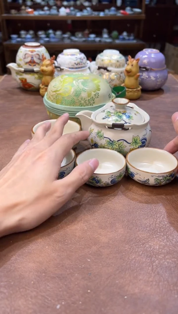 真的很便宜超好看会开片的旅行茶具