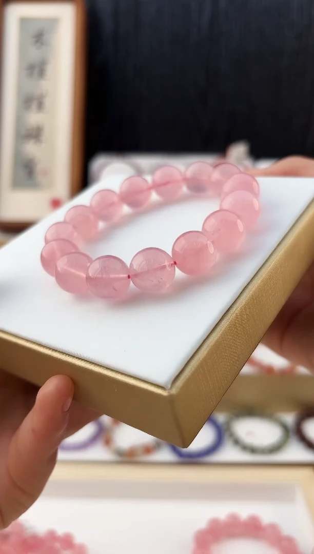 未镶嵌手串水晶MJJZBXL3945老矿马粉手串14+多样性发一