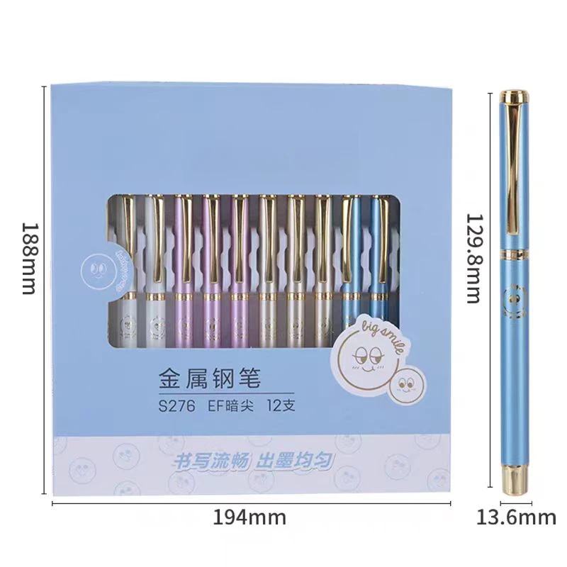 锝力金属钢笔笔杆吸墨水暗尖笔头男女士商务办公简约签字笔S276