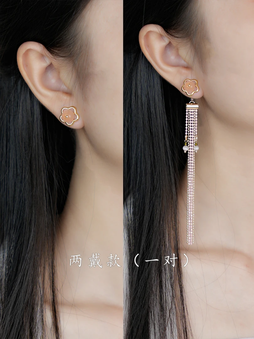 铜合金耳饰 亭中荷 【 春日宴】耳饰原创手作春天仙女手工超仙仙气