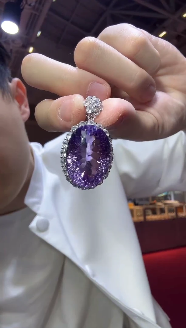 颈饰银S925镶嵌紫晶65ct