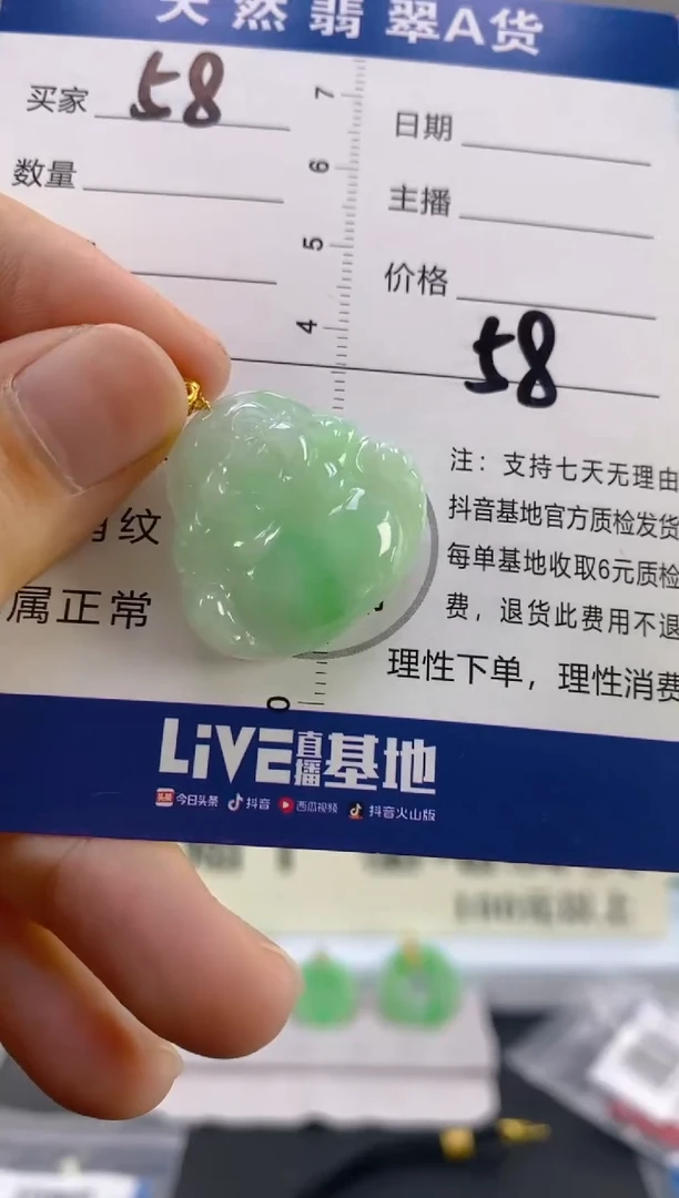 【闪购商品】翡翠颈饰18K金镶嵌天然A货翡翠
