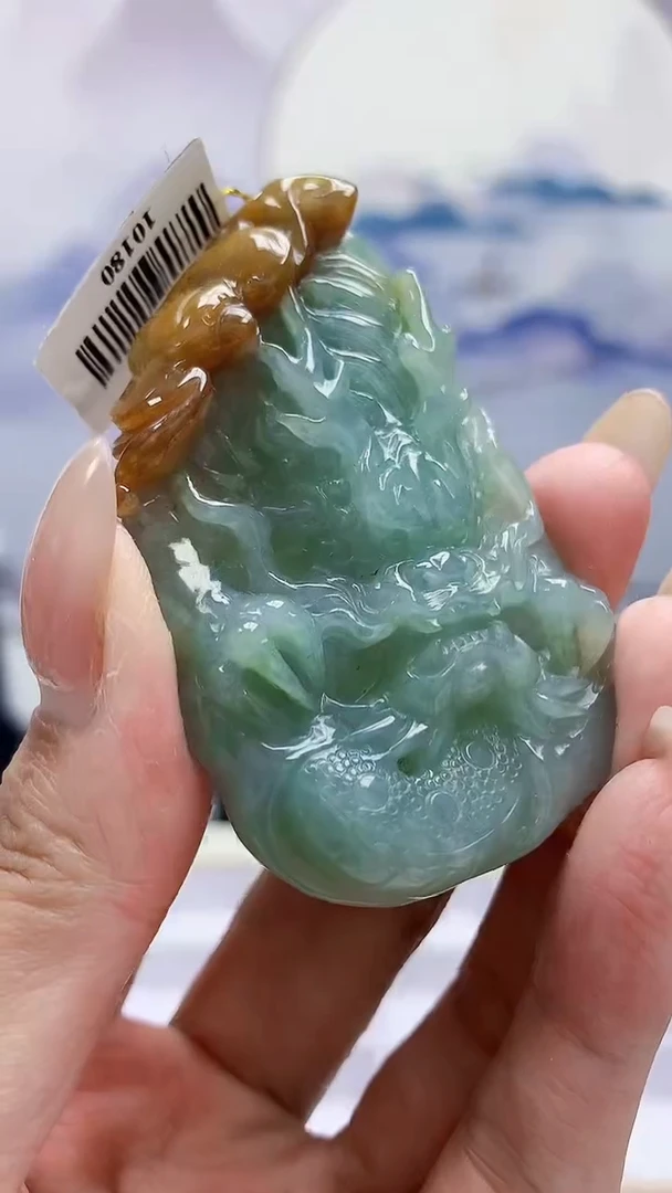 未镶嵌定制翡翠4917MM-毛货挂件74