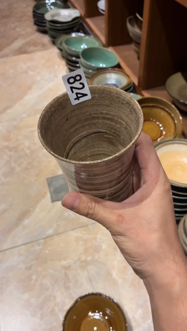 瓷片S*824绞胎泥手握杯1个