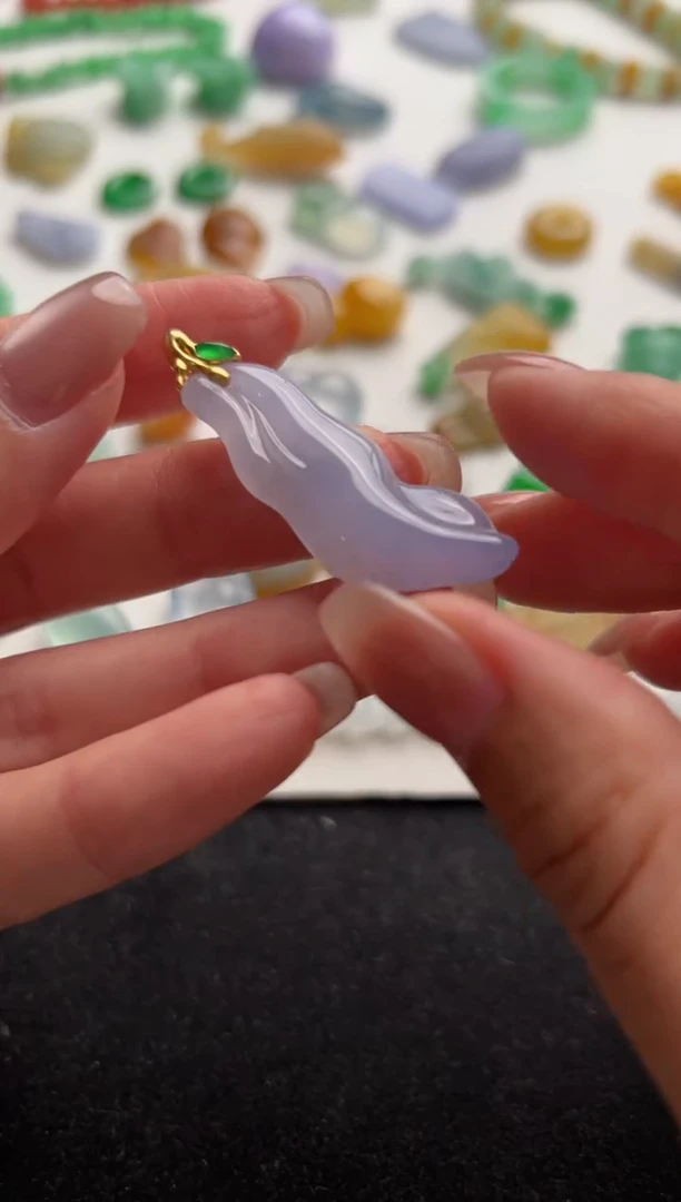 定制翡翠18K金镶嵌紫随行4500