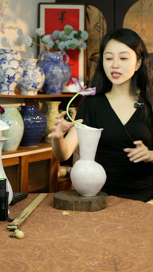 摆件景德镇风信紫系列花器