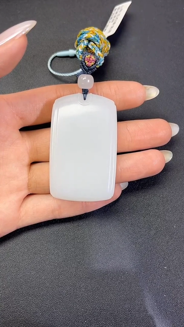 颈饰未镶嵌和田玉新疆羊脂白玉无事牌#711039