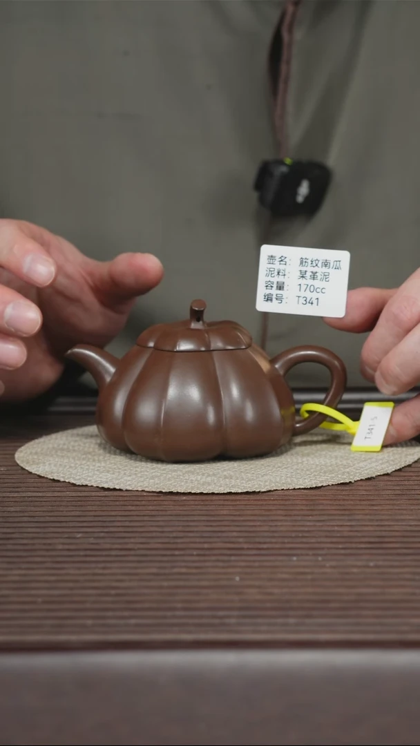 茶壶紫砂T341 某革泥 南瓜 170cc