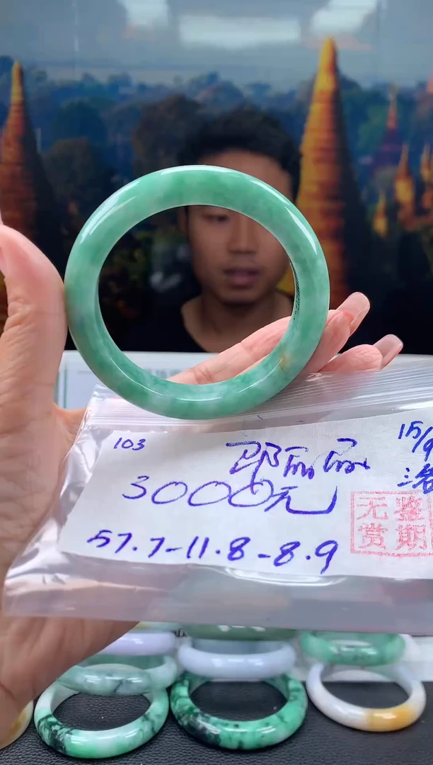 未镶嵌手镯翡翠邵*丽翡翠手镯 下单联系小耳机#103