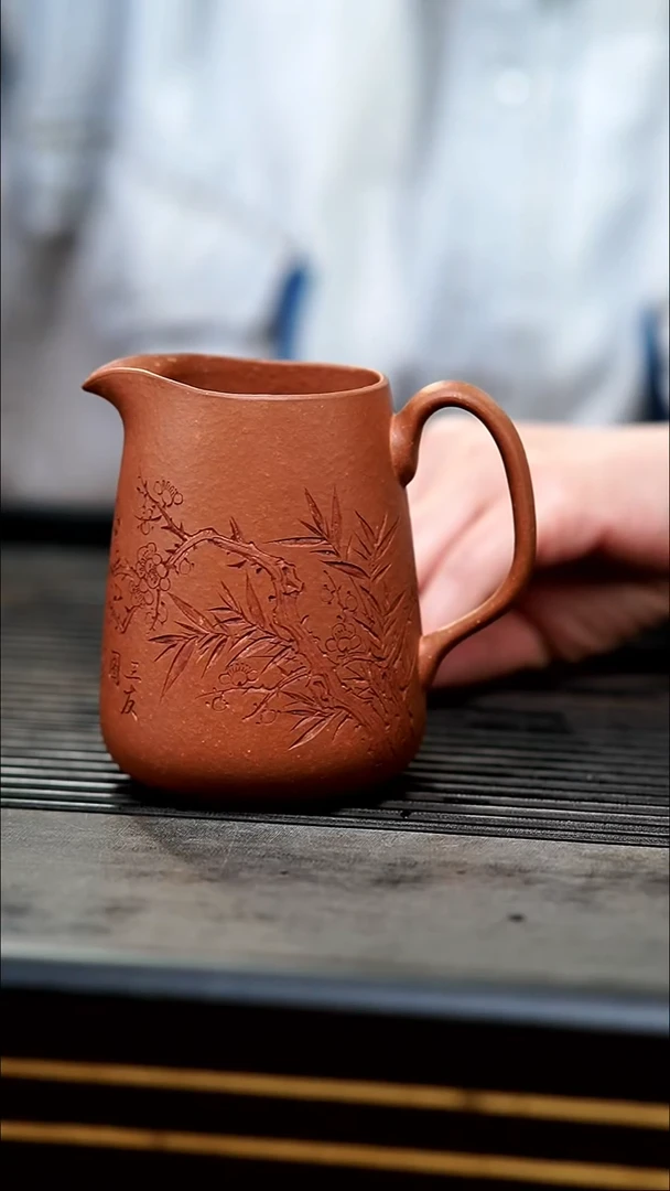 【闪购商品】紫砂茶壶原矿降坡泥松竹梅岁寒三友公道杯