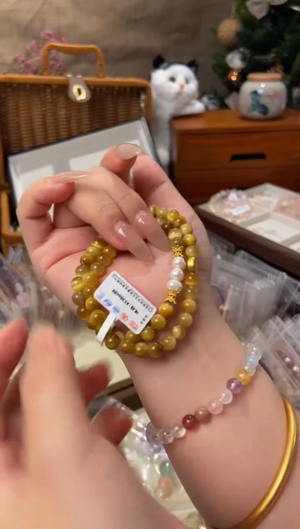 水晶手串未镶嵌孤品捡漏均匀瑕疵介意勿拍