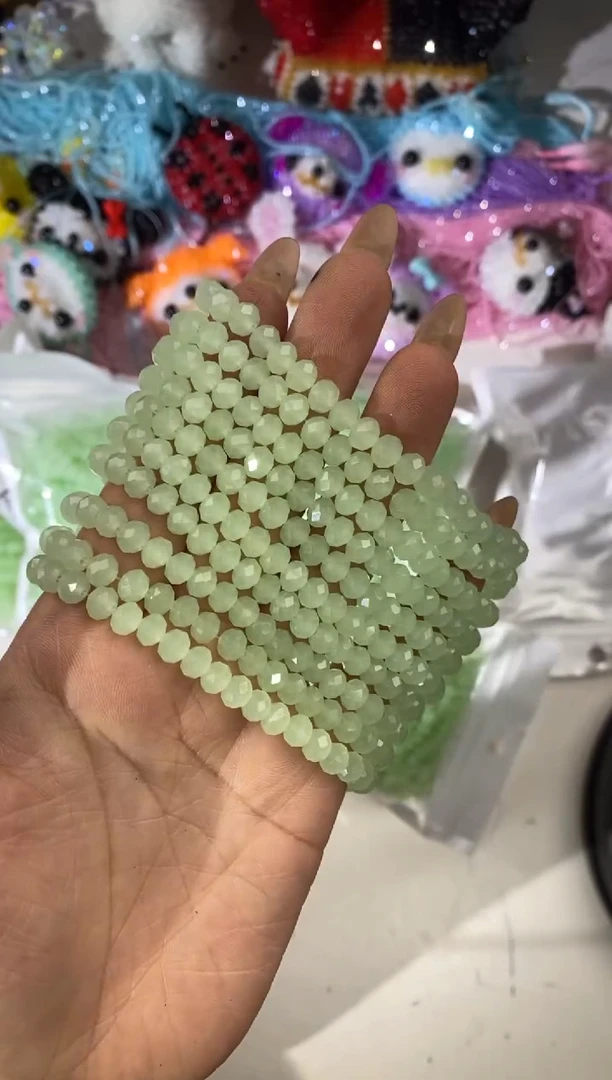 玻璃30151卡6水晶10条嫩芽绿玉