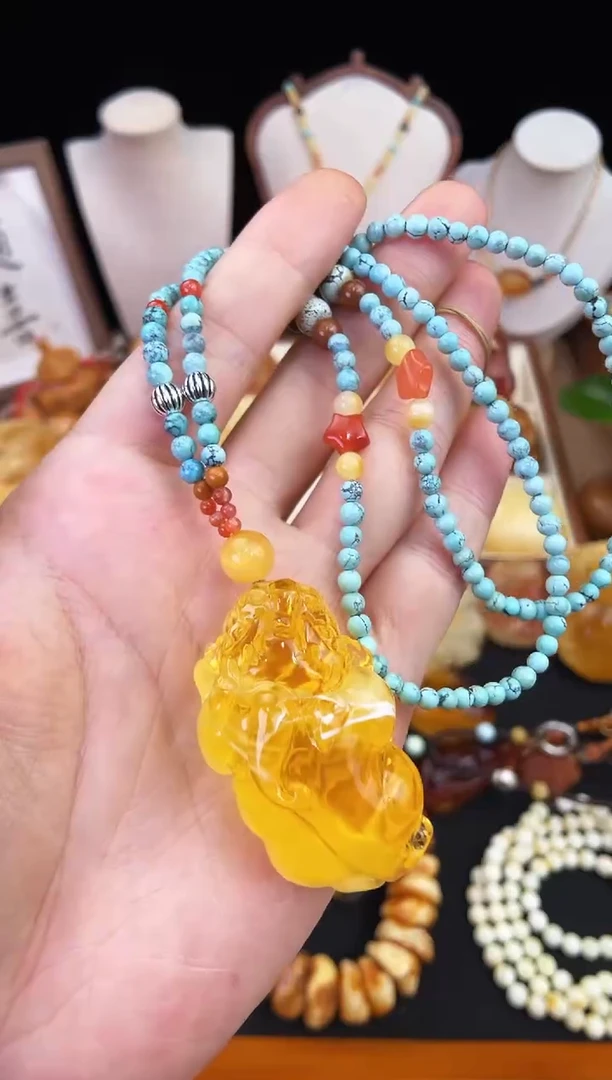 琥珀未镶嵌珠宝奇石艳*儿柒月