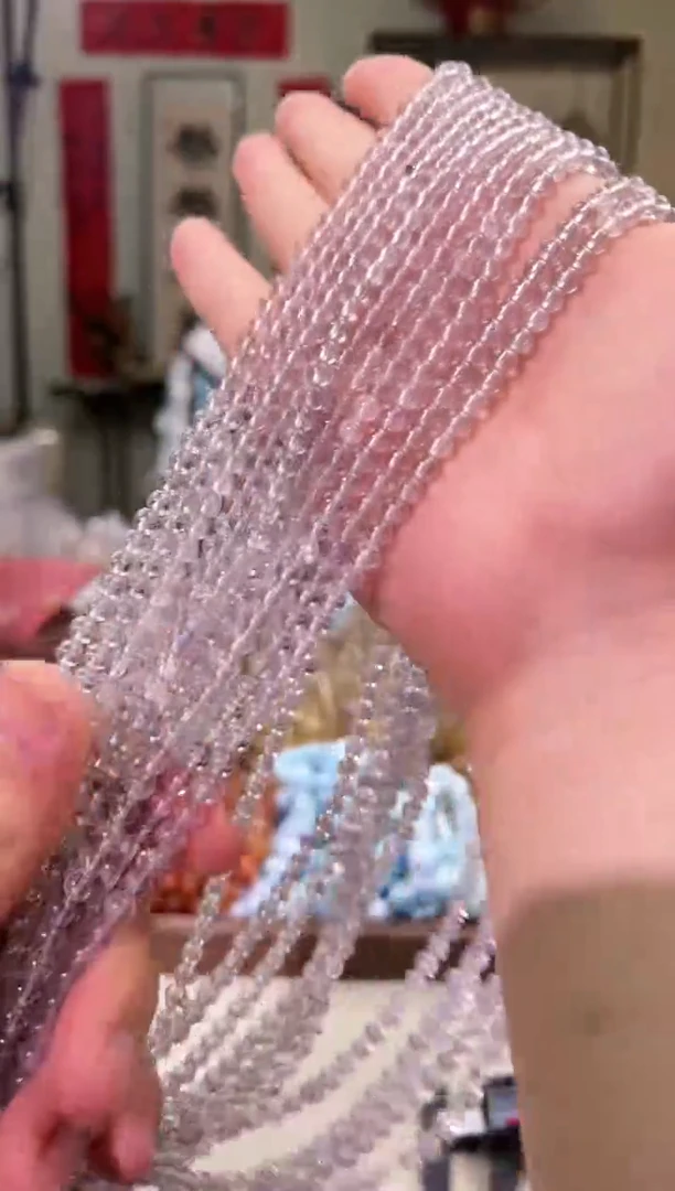 发晶手链未镶嵌5mm+烟紫兔毛三圈（多样性发一）