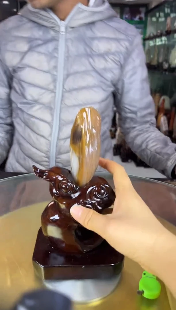 缅甸天然树化玉摆件