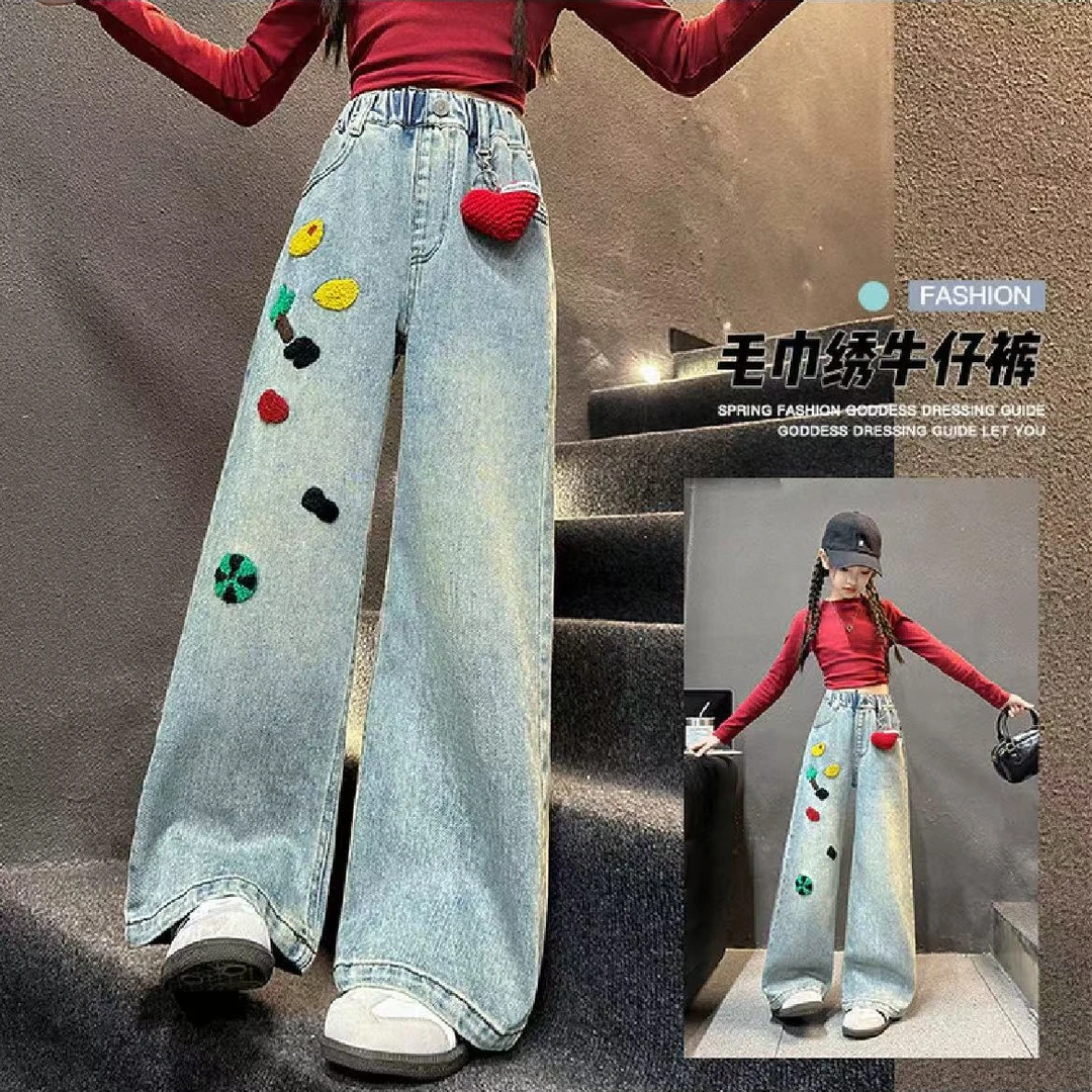 T09《现》春秋新款优选潮流儿童休闲舒适洋气百搭休闲牛仔裤