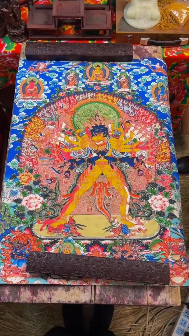 装裱画精品绘画手工唐卡链接-----大威德金刚