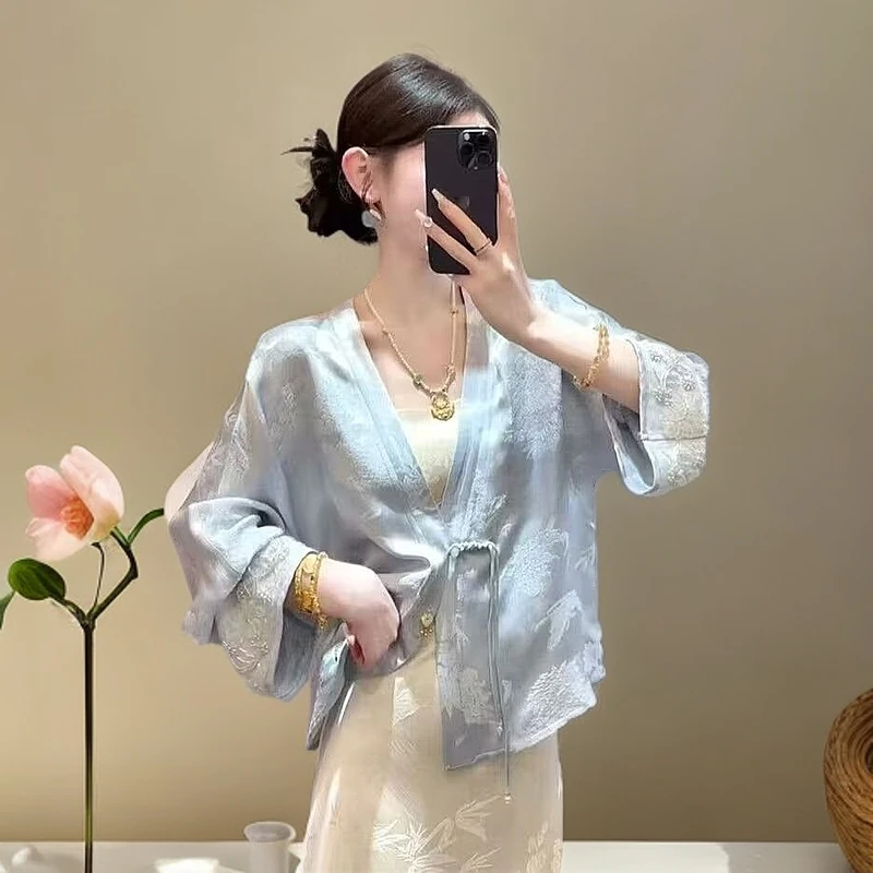 新中式国风披肩长袖防晒气质百搭薄款外套2025新款原版正品发货