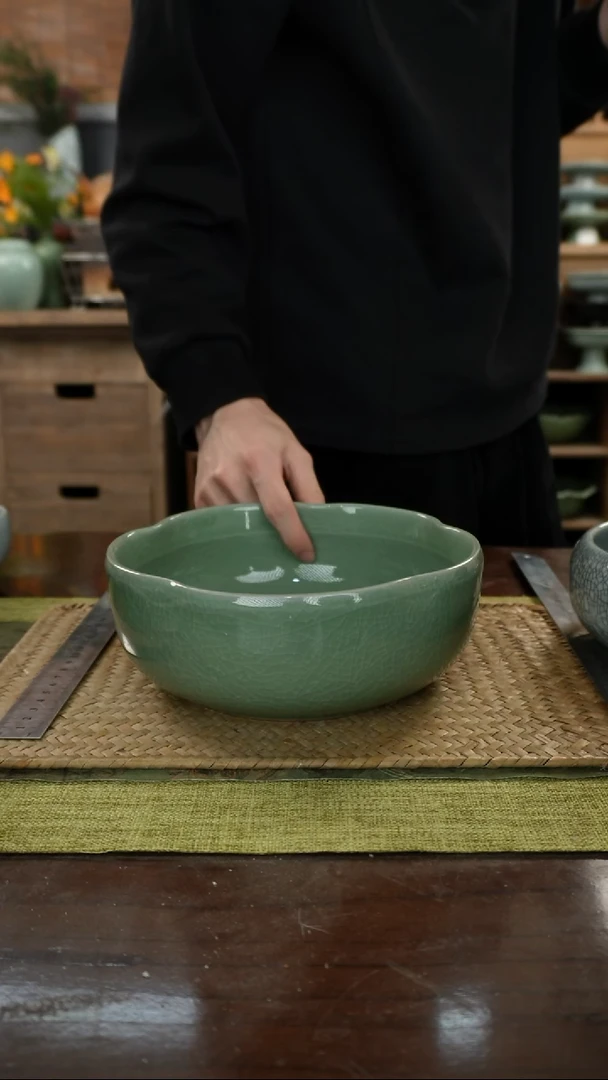 陶瓷五瓣花茶洗A-20（直径）保不漏水外观不完美