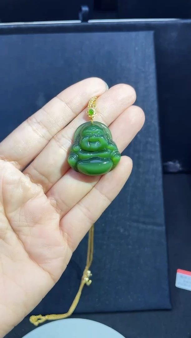 吊坠(赠链)18K金镶嵌和田玉多样性发一