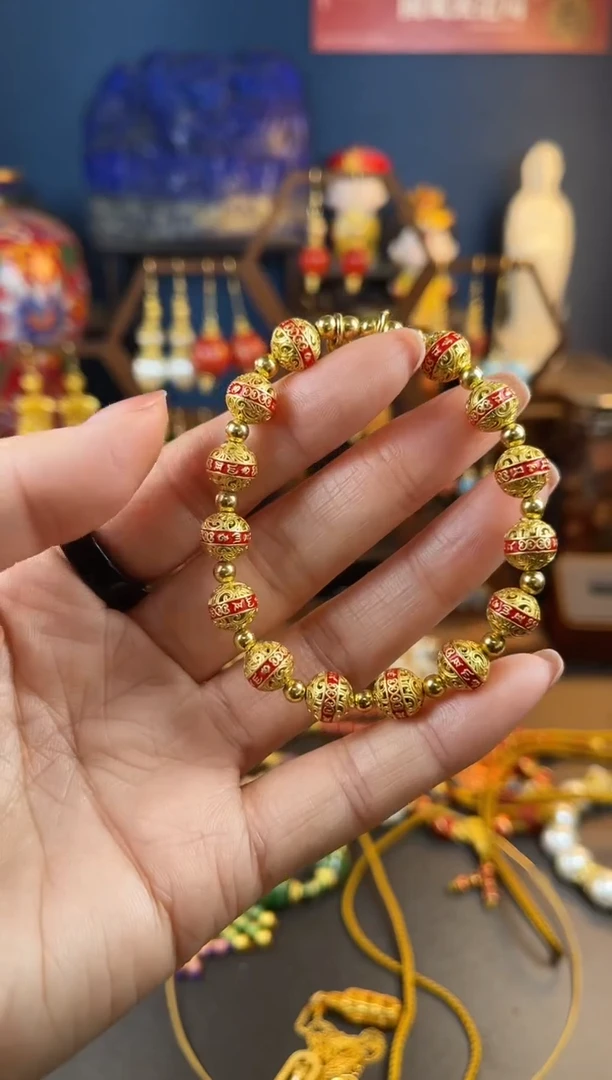 【闪购商品】红色珐琅景泰蓝手串