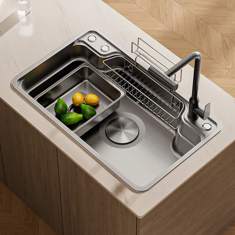 百悍洗菜盆厨房不锈钢水槽大单槽家用水池洗碗槽台下盆洗碗洗菜池