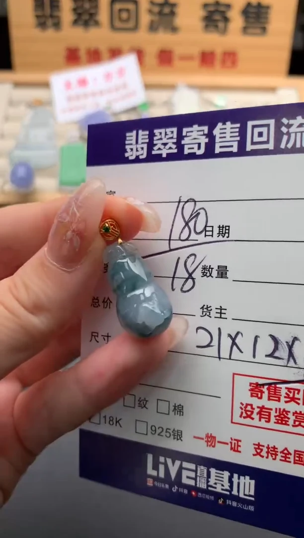 翡翠18K金镶嵌颈饰10135024