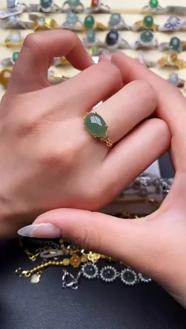 【闪购商品】翡翠戒指银S925镶嵌333333 +4