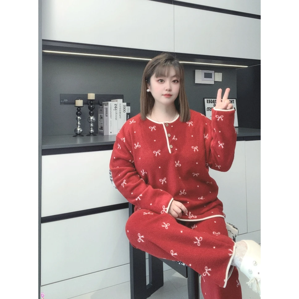【运费险】冬季加绒睡衣女款爆款2025新款大码家居服套装KFL1327