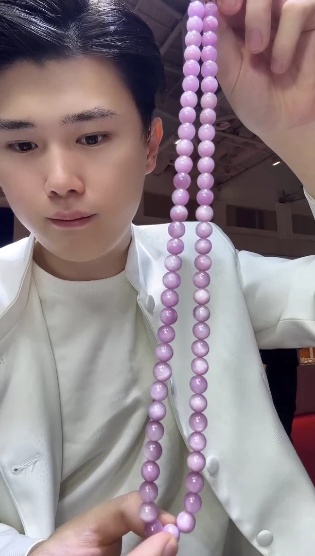 未镶嵌锂辉石套链10mm紫锂辉