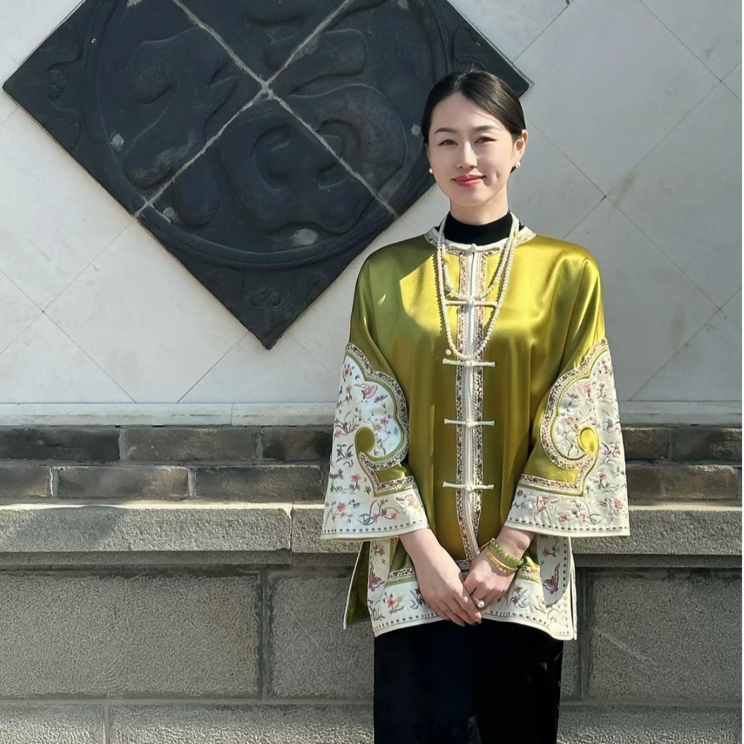 【初喜专属】新中式高端大气太太服显白重磅醋酸中长款时尚手工刺绣