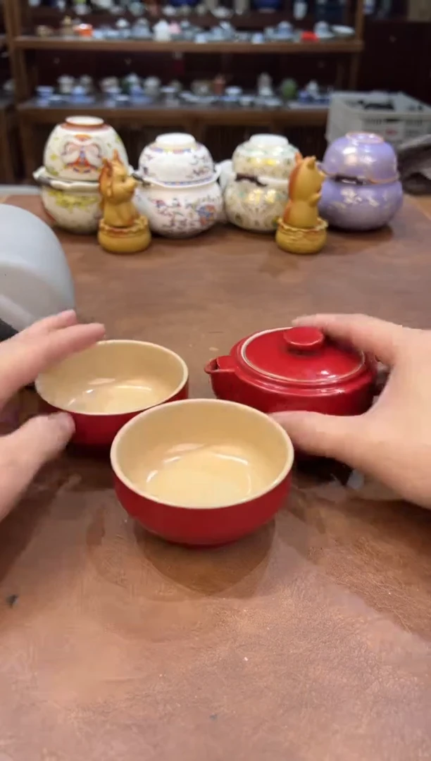 真的很便宜会开片的旅行茶具